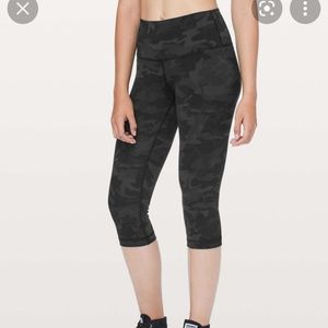 Lululemon Wunder Under Hi Rise 1/2 Tight 17" 4 Incognito Camo Grey